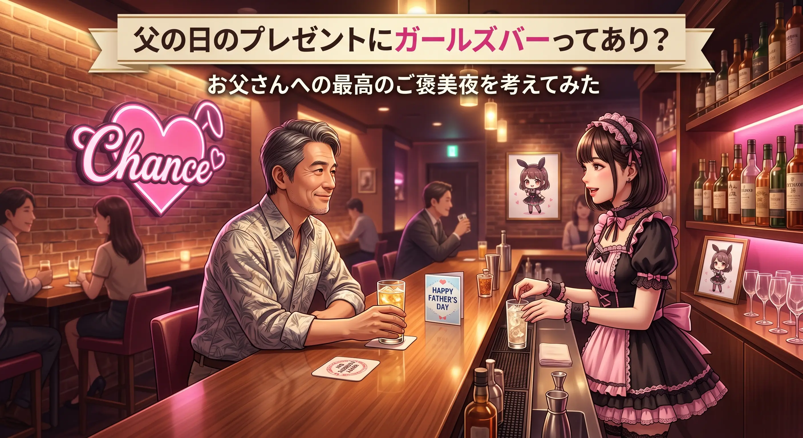父の日のプレゼントにガールズバーってあり？お父さんへの最高のご褒美夜を考えてみた